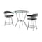 Armen Living Naomi and Chelsea 3-Piece Counter Height Dining Set in Brushed Stainless Steel and Gray Faux Leather SETNMCHGRBS3 - alternate 1